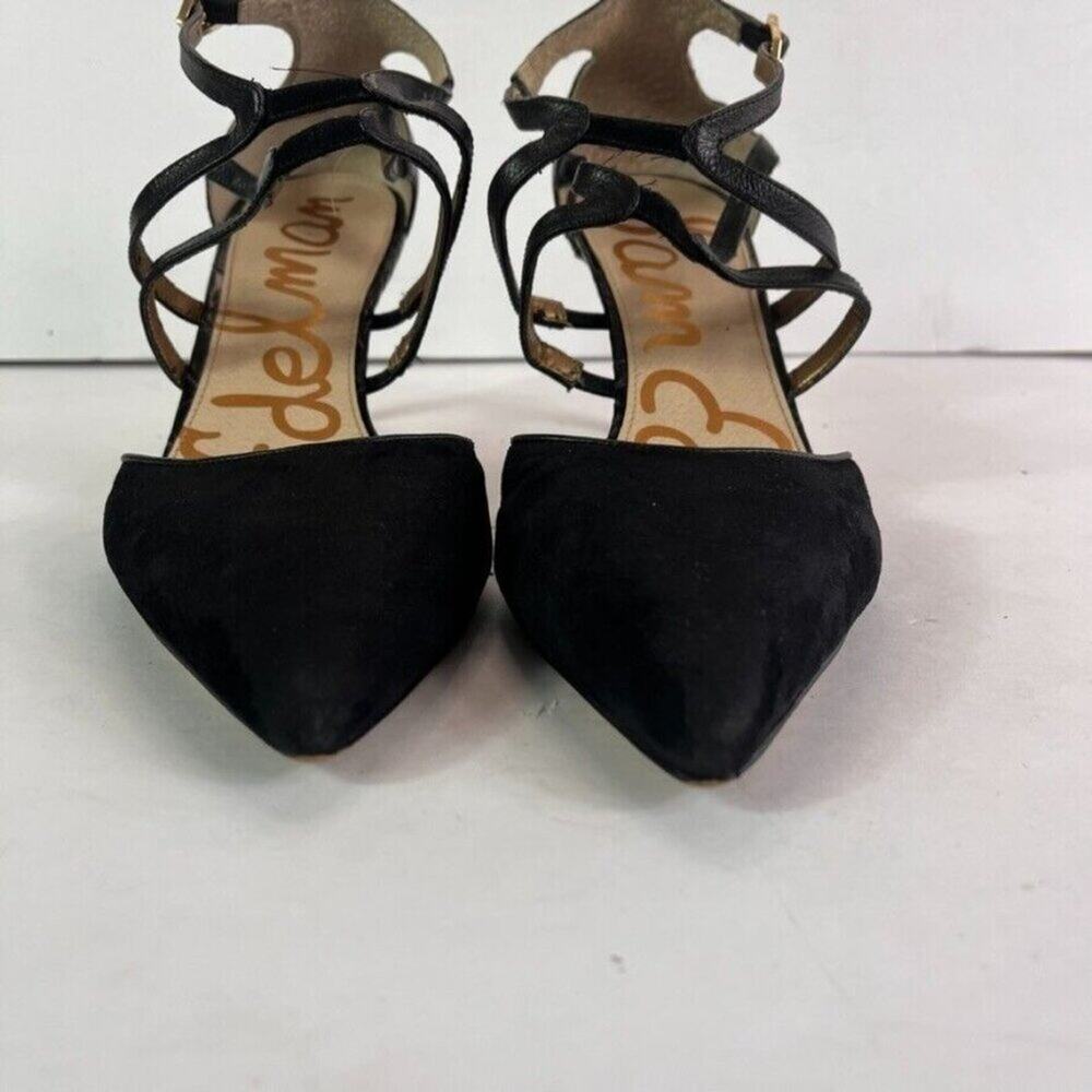 Sam Edelman Pump Women 10M Black Suede Orelon D'Orsay Pointed Toe Stiletto Heel - Picture 15 of 16
